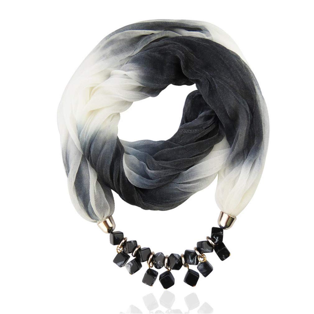 Scarf Bead Pendant Scarf Charm Ethnic Style Infinity Scarves Women's Scarf Necklace