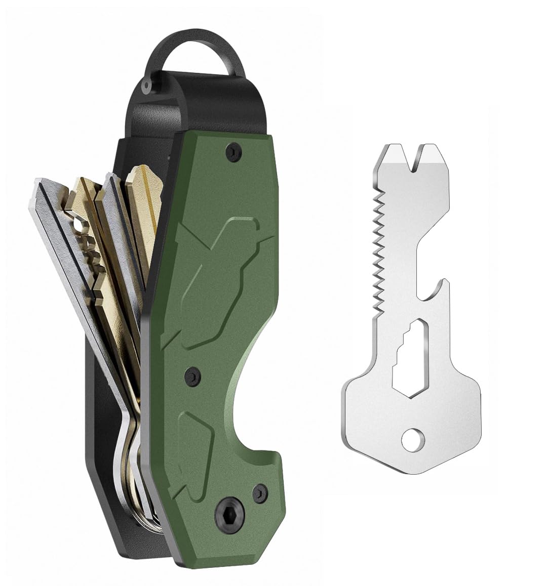 Compact Metal Aluminum Key Organizer, Minimalist Innovative Keyholder-Car Key Chain, Smart KeyChains Key Case up to 6 Keys