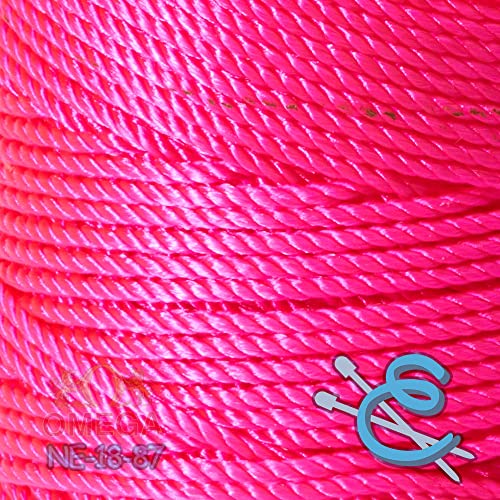 Image of Espiga No.18-100% Nylon Omega String Cord for Knitting and Crochet - 87 Neon Pink