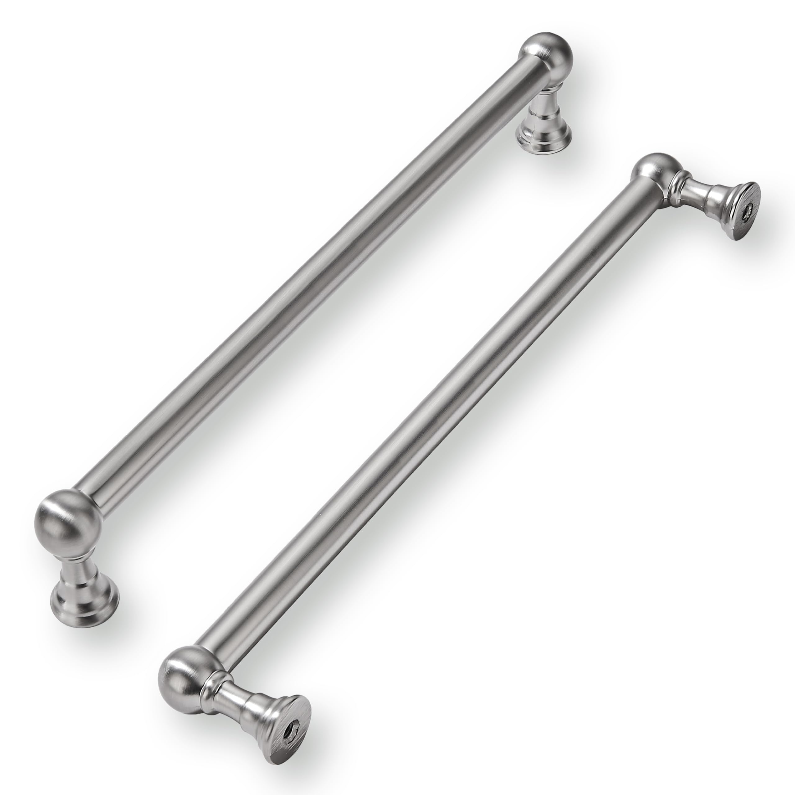khtumeware 5 Pack 12 Inch Hole Center Brushed Satin Nickel Cabinet Pulls Heavy Duty Solid Cabinet Handles cabinets Dressers Kitchens Handles Bathroom cabinets — image 1