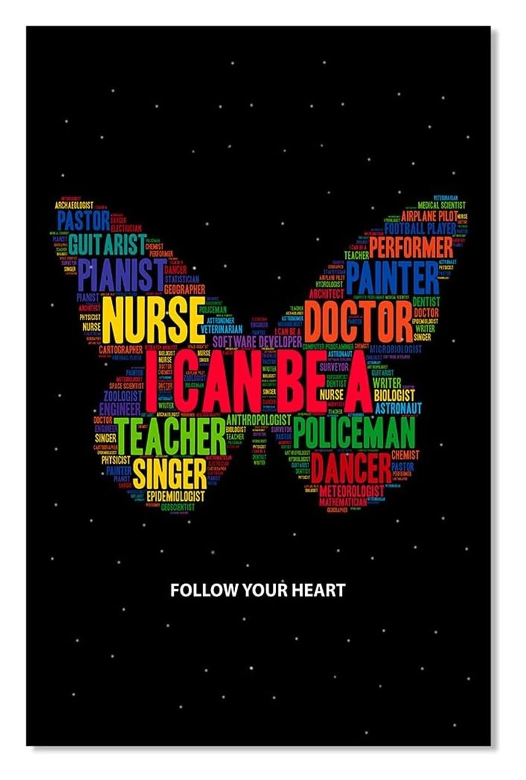 MDBJTCYZN Classroom Bulletin Board Posters - Inspirational Career Options Motivation for, Teacher Supplies(Framed,08x12inch(20x30cm))