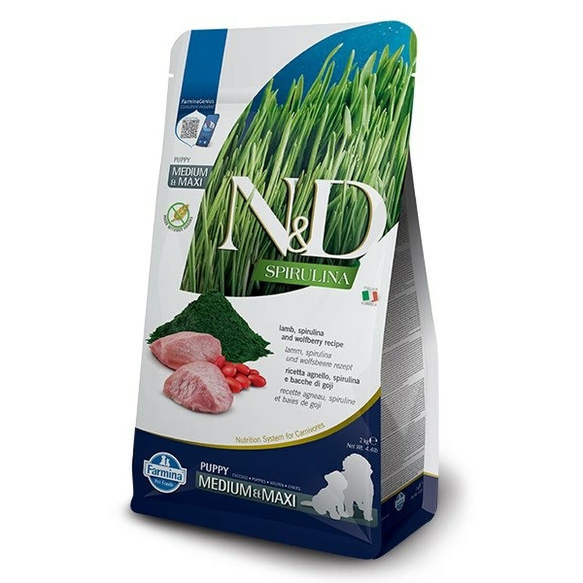 Natural & Delicious Spirulina Puppy Medium & Maxi con Agnello, Spirulina e Bacche di Goji - 7KG - 4