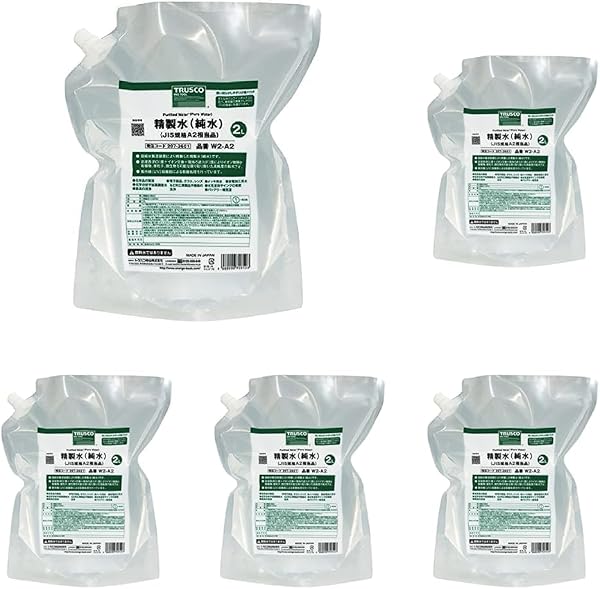 トラスコ中山(TRUSCO) 精製水(純水) パウチタイプ JIS規格A1~2相当品 2L W2-A2