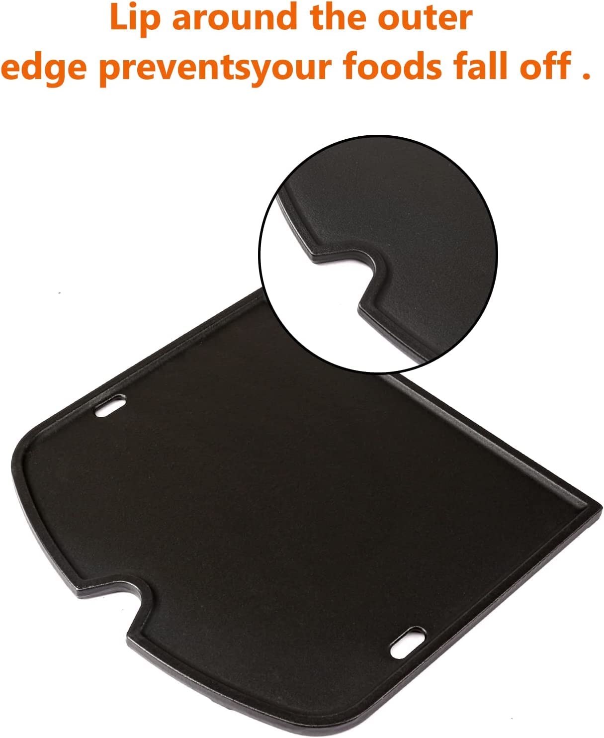 GFTIME Griglia in ghisa per Weber Traveler Griglia a gas portatile Weber Outdoor Grill Pan Piastra di cottura Parte di ricambio nera
