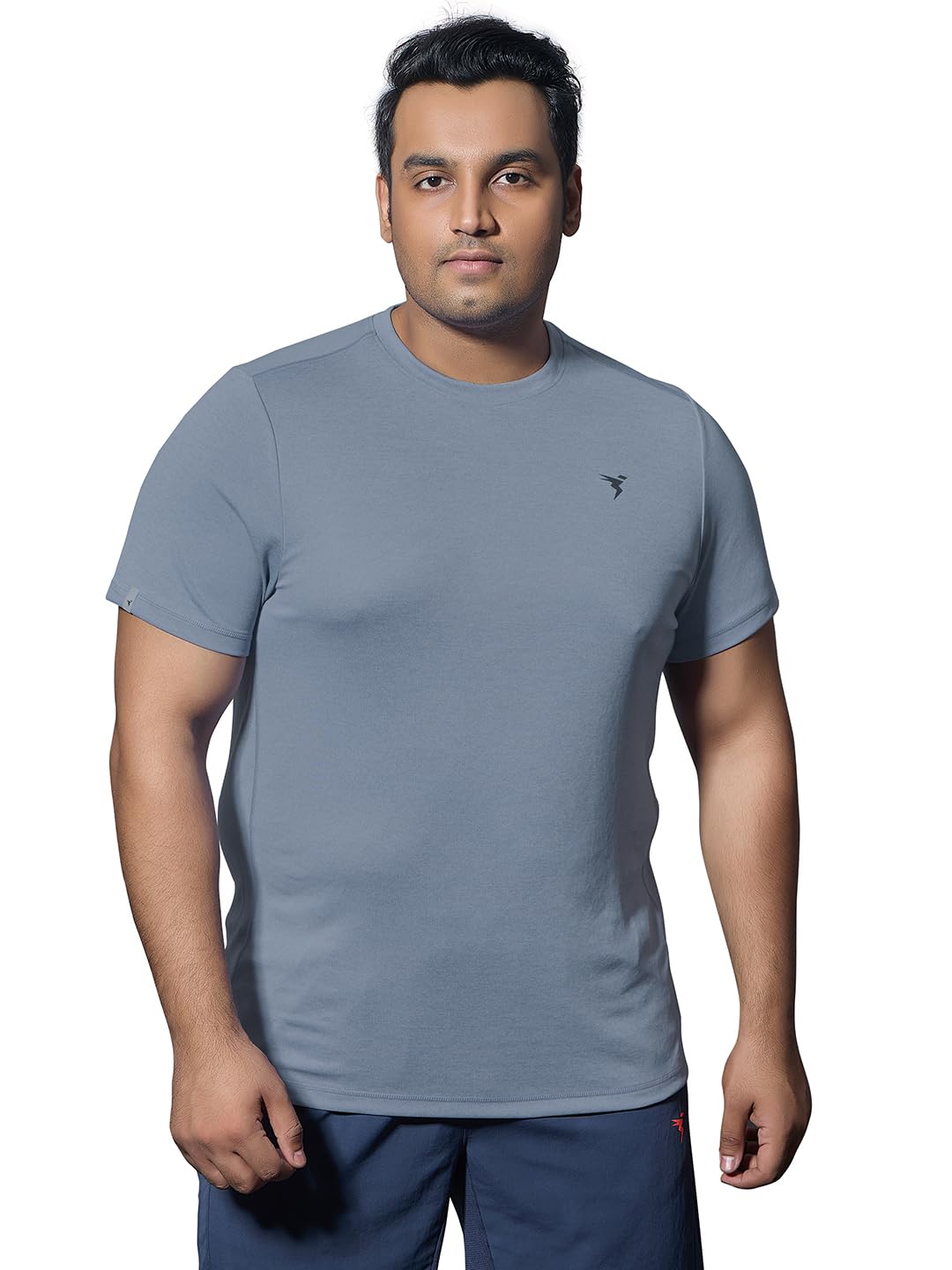 technosport Men's Solid T-Shirt Double Cool Quick Dry Slim Fit Round Neck Sports Tee for Gym Running Casual Wear UPF50+ Anti Odour-picture-11
