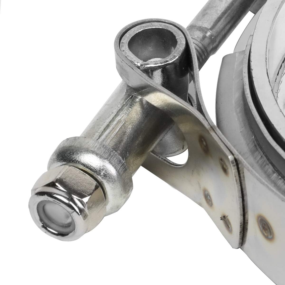 3.5 Inches ID V-Band Clamp with Flange Kit, Stainless Steel, 10 mm Lock Bolt, Universal Use for 3.5" Outer Diameter Tube (Pack of 4)