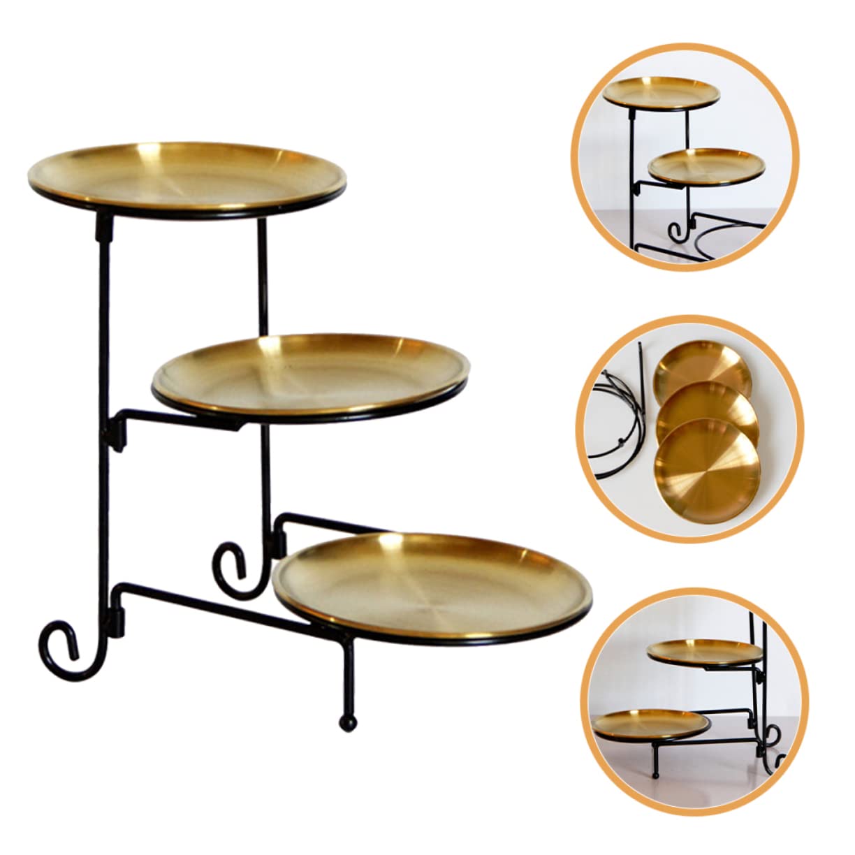 Vassoio Decorativo in Acciaio Inox Piatto da Portata per Snack e Frutta Organizer Alimenti Multiuso per Tavolo o Scrivania