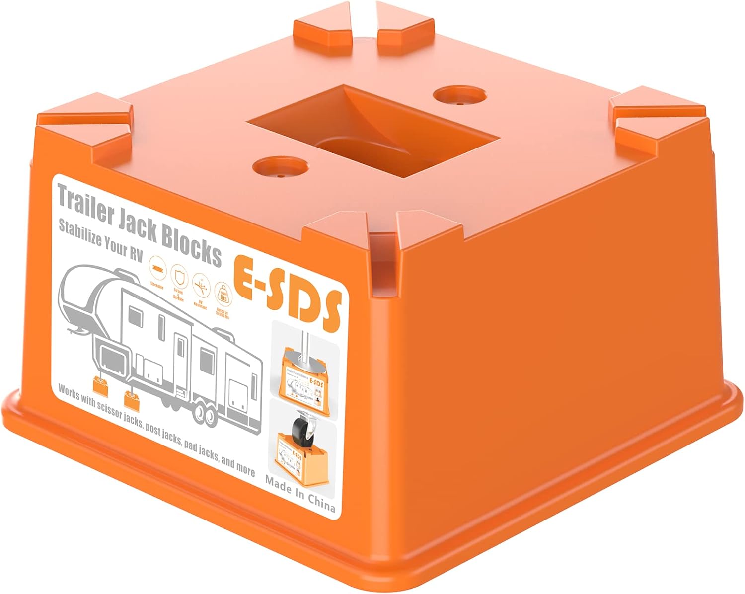 ESDS Trailer Jack Block Stand Supports up to 10,000 lbs, RV Camper Leveling Blocks