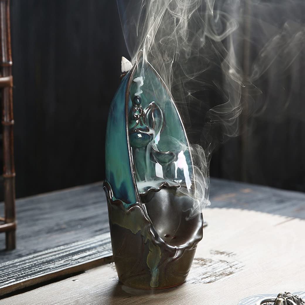 Fumo a riflusso Bruciatore di incenso in ceramica Cono Supporto per