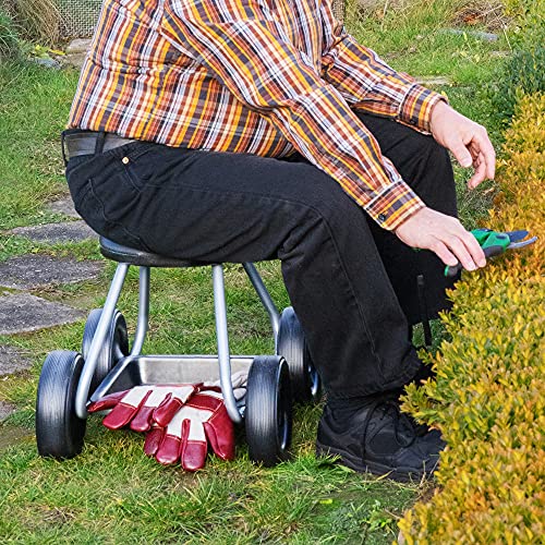 UPP Easy Work Rolstoel, tot 130 kg belastbaar, knievriendelijk, zithoogte 40 cm, rugvriendelijk werken voor tuin… - Image 7