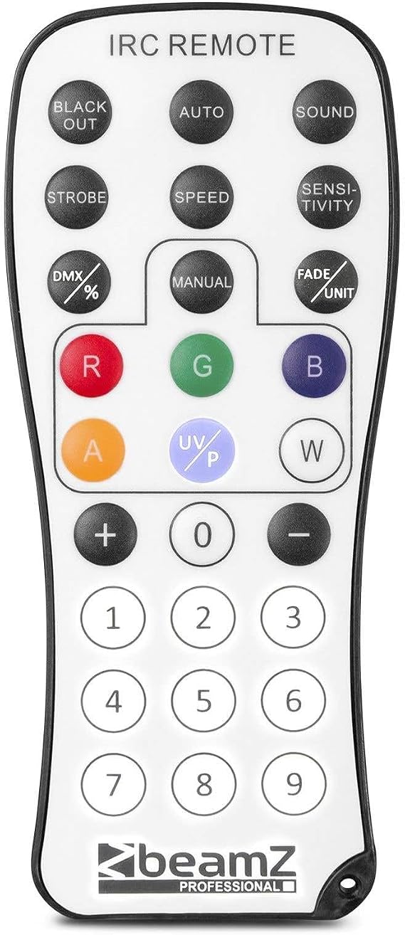 beamz SlimPar37 LED Par Can Light - 12x4W RGBW Colour Mixing Wash Effect Stage Lighting with DMX Control, Remote Control & Wall Washer Uplighting for DJs, Nightclubs & Events