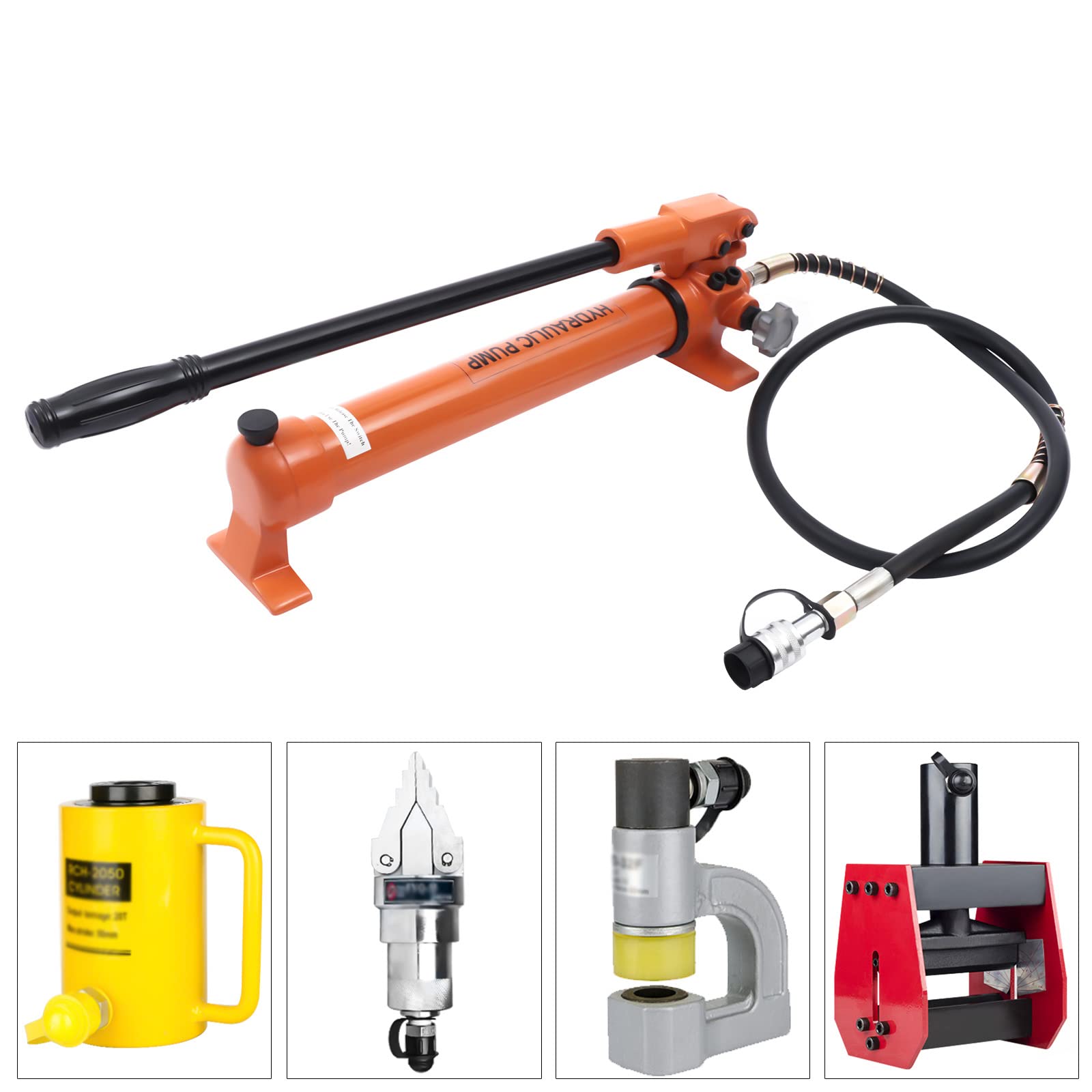 Manuelle Hydraulische Pumpe, Zoll Manuelle 800cc Hoher Druck 70 Mpa Hydraulikpumpe Handpumpen mit Schlauchkupplung Handhydraulikpumpe