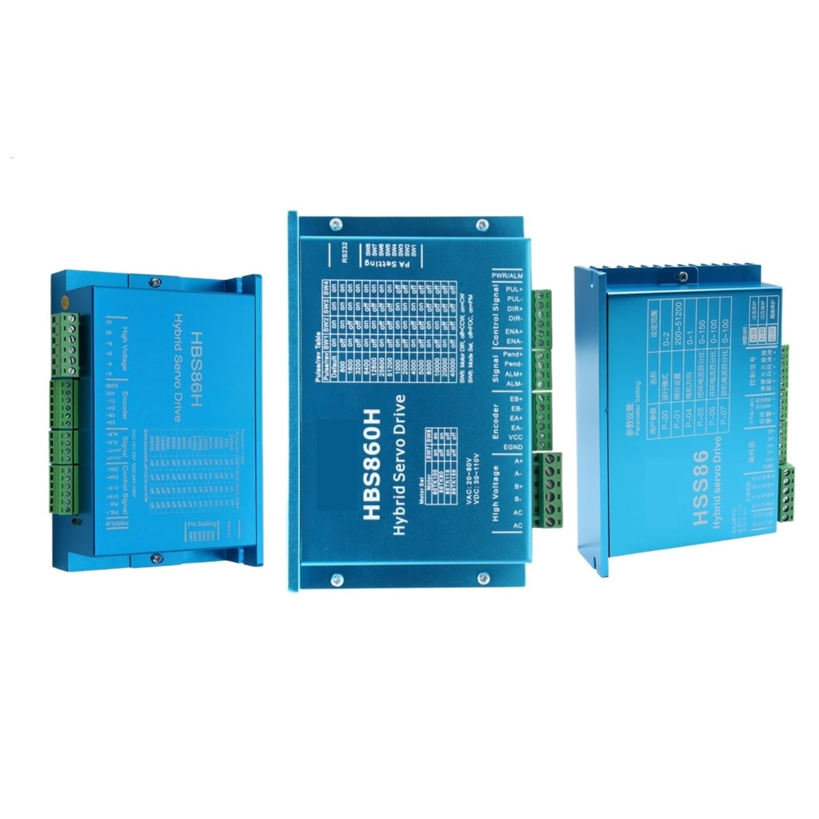 Controlador de servomotor HBS860H / HBS86H / HSS86 AC 20-80V DC 30-110V 8A Soporte de ventilador independiente motor de circuito cerrado Nema34(1pc DM860)