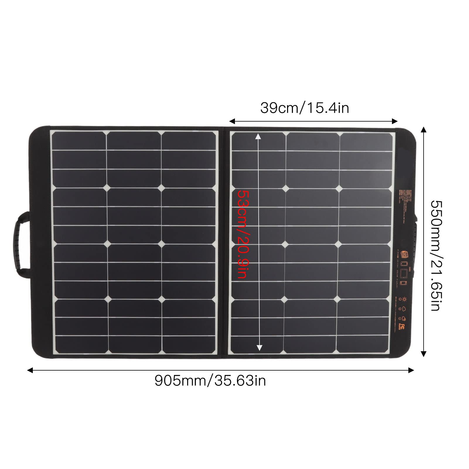 Składana ładowarka do Paneli Słonecznych, 60 W z Wyjściem 18 V DC do Przenośnych Elektrowni Outdoor Camping Van RV Trip