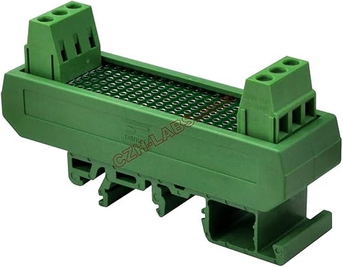 CZH-LABS DIN carril montaje portador carcasa con placa prototipo, tamaño PCB 0.799in x 2.874in.