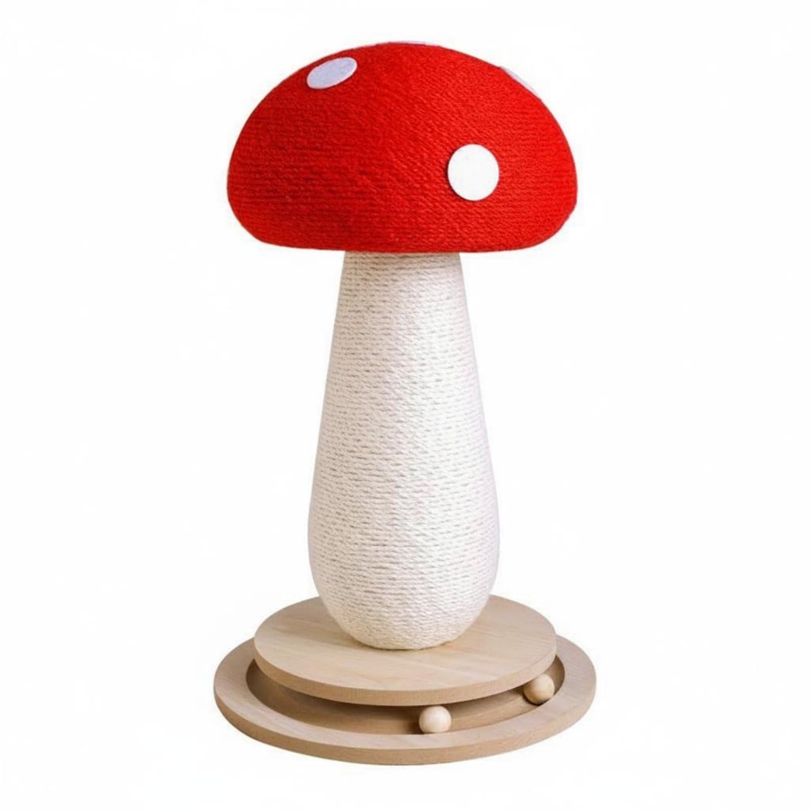 Griffoir Poteau à Griffer Sisal Mobilier, 530 Mm Hauteur X 320 Mm Diamètre De La Base, Grand Parapluie Rouge avec Plateau Tournant