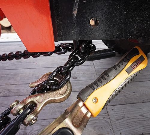 Miniatura 20 de Mytee Products Paquete de 2 carpetas de cadena de trinquete EZ de 1/4 a 5/16 pulgadas con ganchos de agarre y 2500 libras WLL - Carpeta de carga