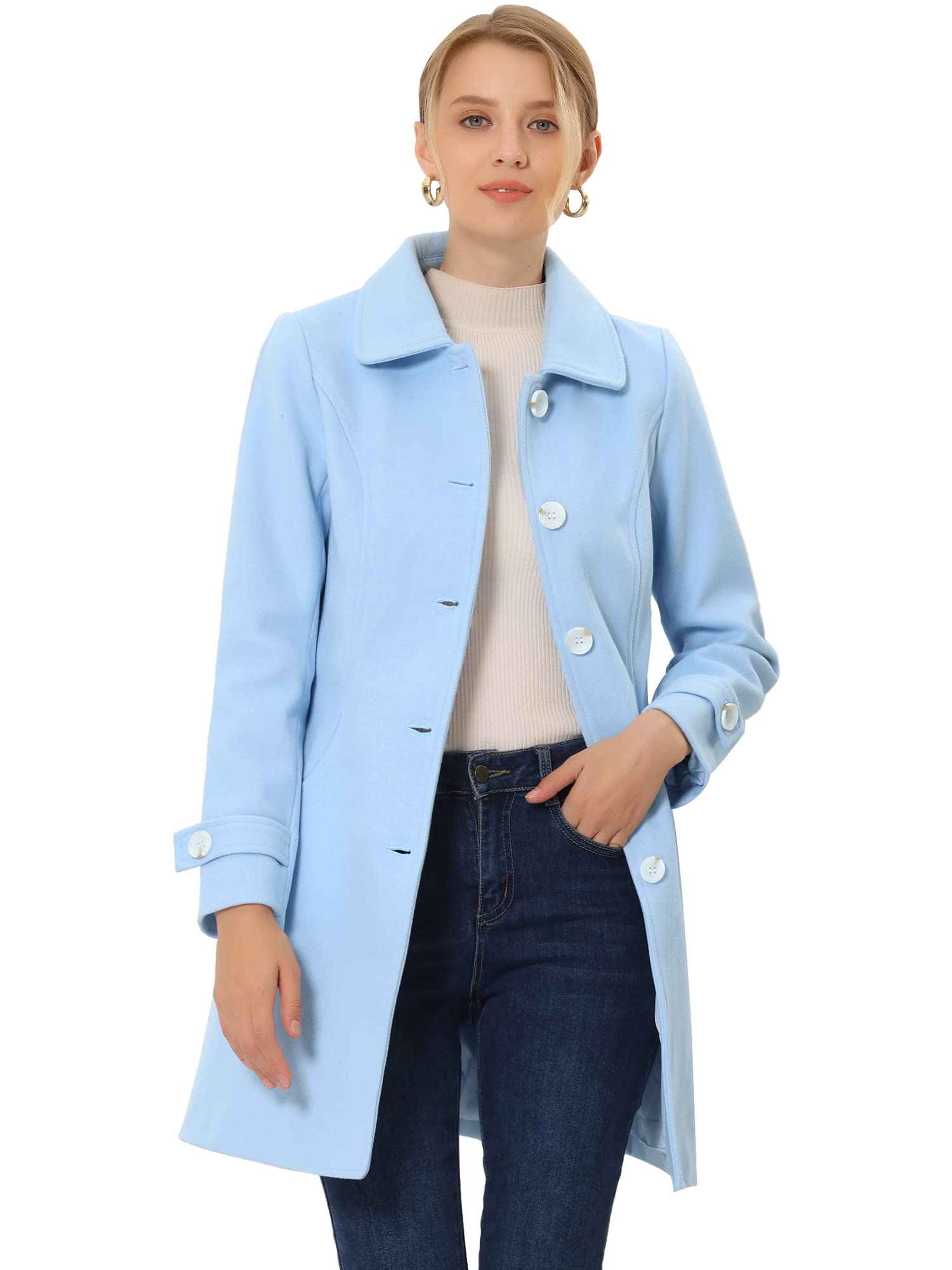 Allegra K Coat pavo real Mujer