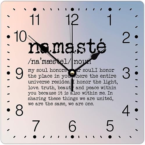 Miniatura 192 de Definición de recursos humanos Reloj de PVC con refranes inspiradores, números cuadrados, tipografía, impresión de poste de 12 pulgadas, silencioso