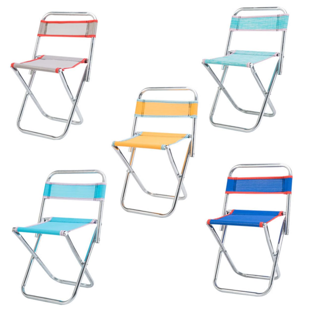 Milisten Folding Chair Portable Outdoor Fishing Stool Lightweight Mesh Camping Chair for Travel Collapsible Design Random Color for Camping Fishing and Outdoor Activities