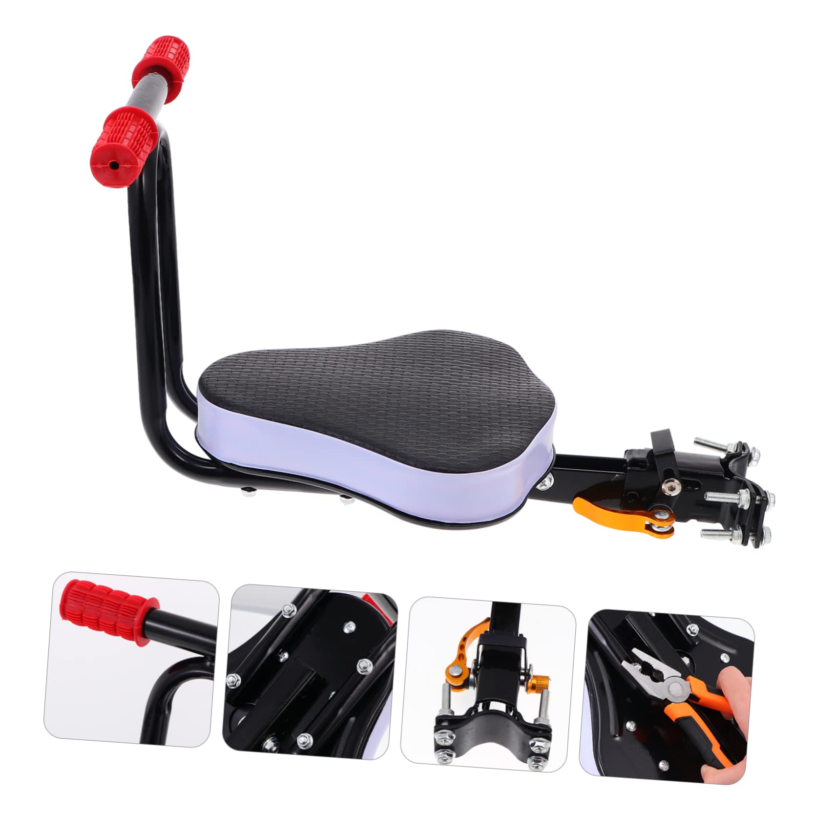 BESTonZON Seggiolino per Bici Elettrica Bambini Schienale e Cuscino Imbottito, Sedile Sicurezza Stabile e Smontabile, Adatto per Ciclismo Urbano e attività all’Aperto