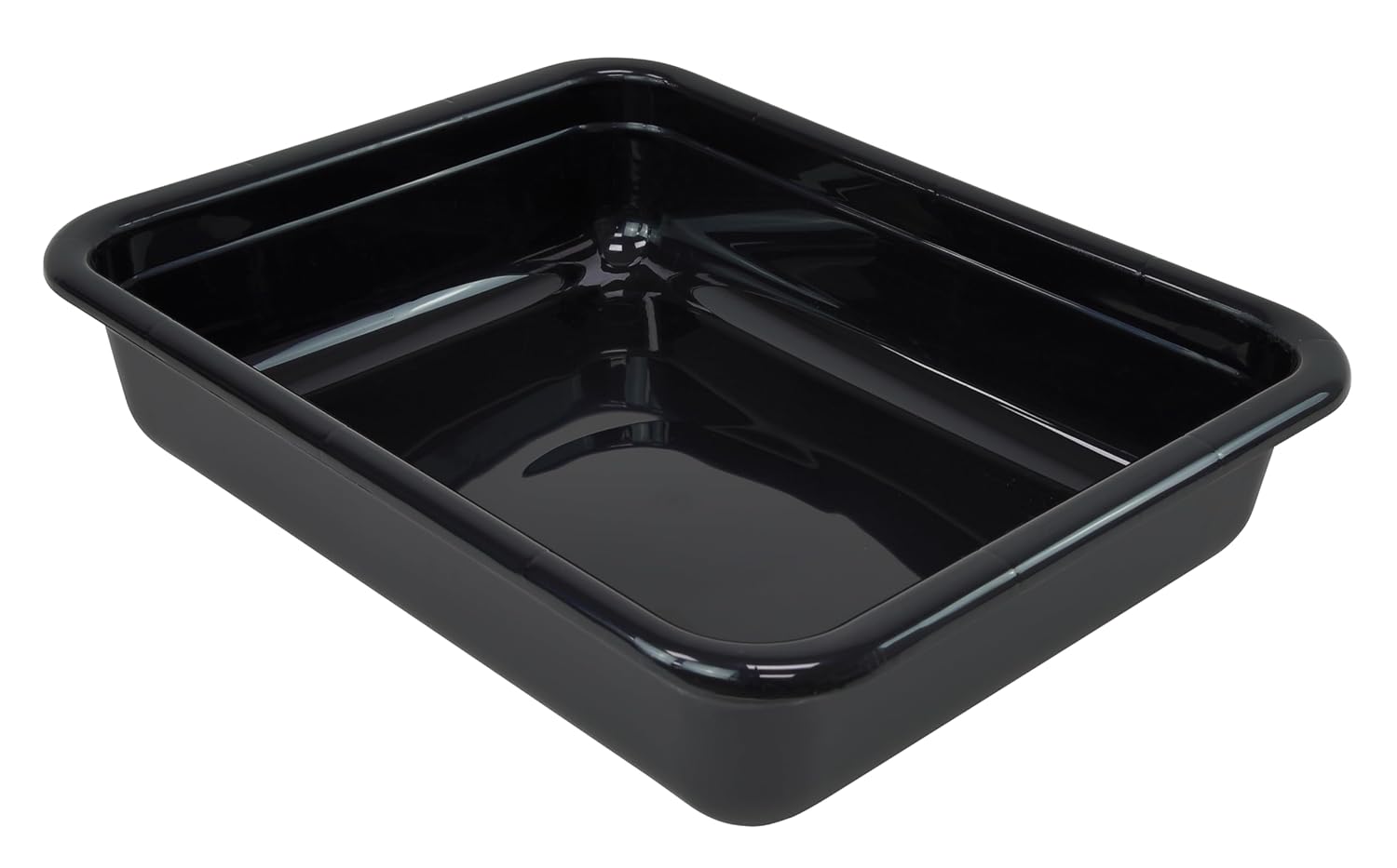 FSE 373-FSB-20155BKCS Bussing Tub, 20"L x 15"W x 5"H Flat Bottom Bus Box, Polypropylene, Black, Made in USA