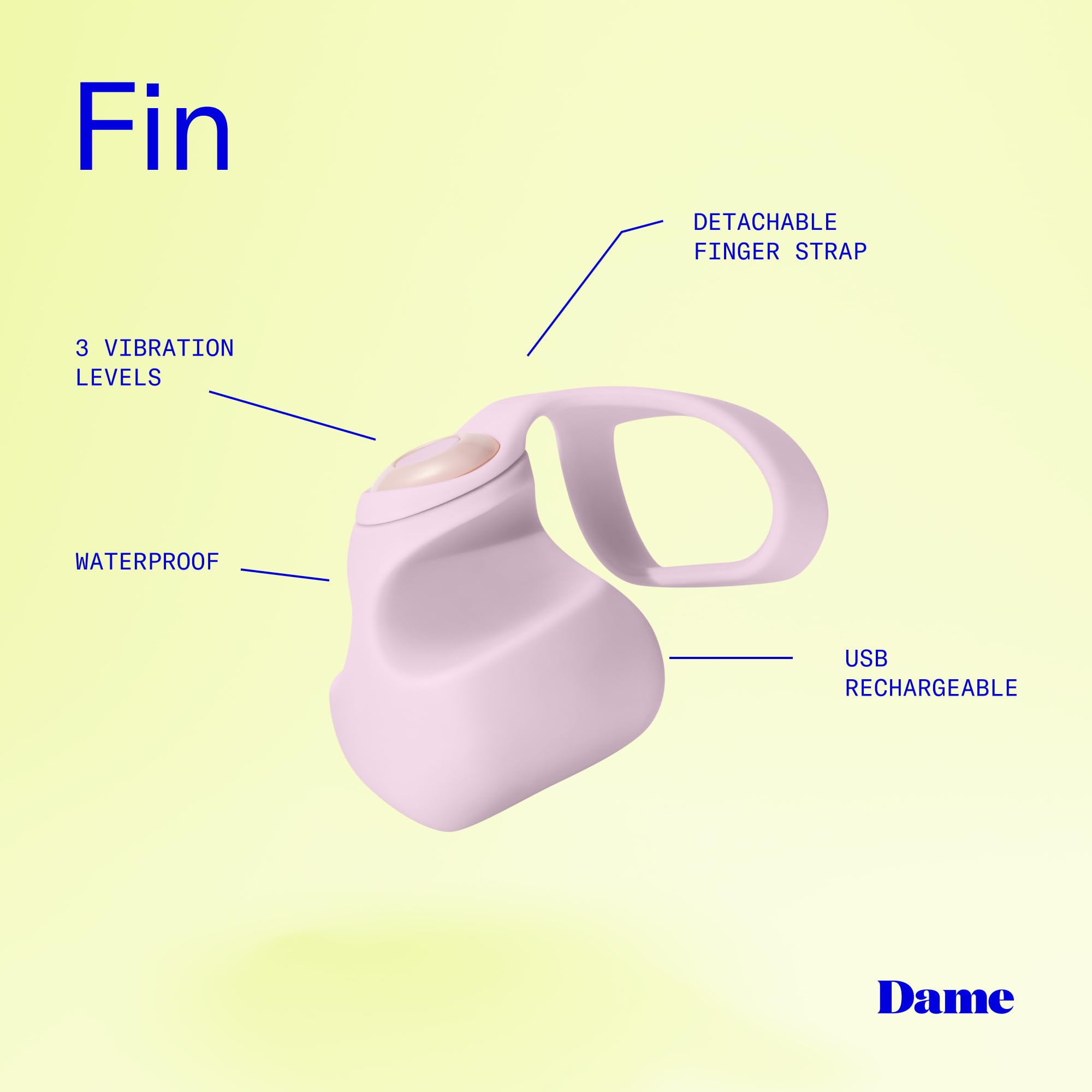 Dame Products Fin Finger Vibrator for Women & Men