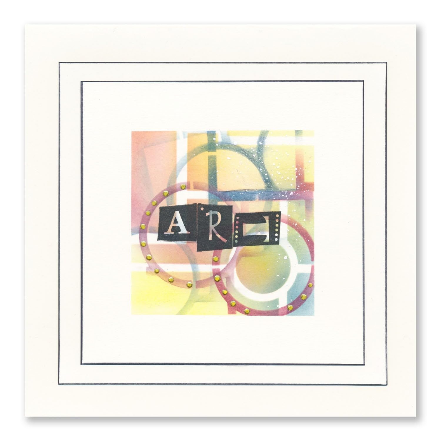 Abstract Layouts 7" x 7" Stencil & Folder Collection: 5 Stencils, 1 Folder, White - Image 4