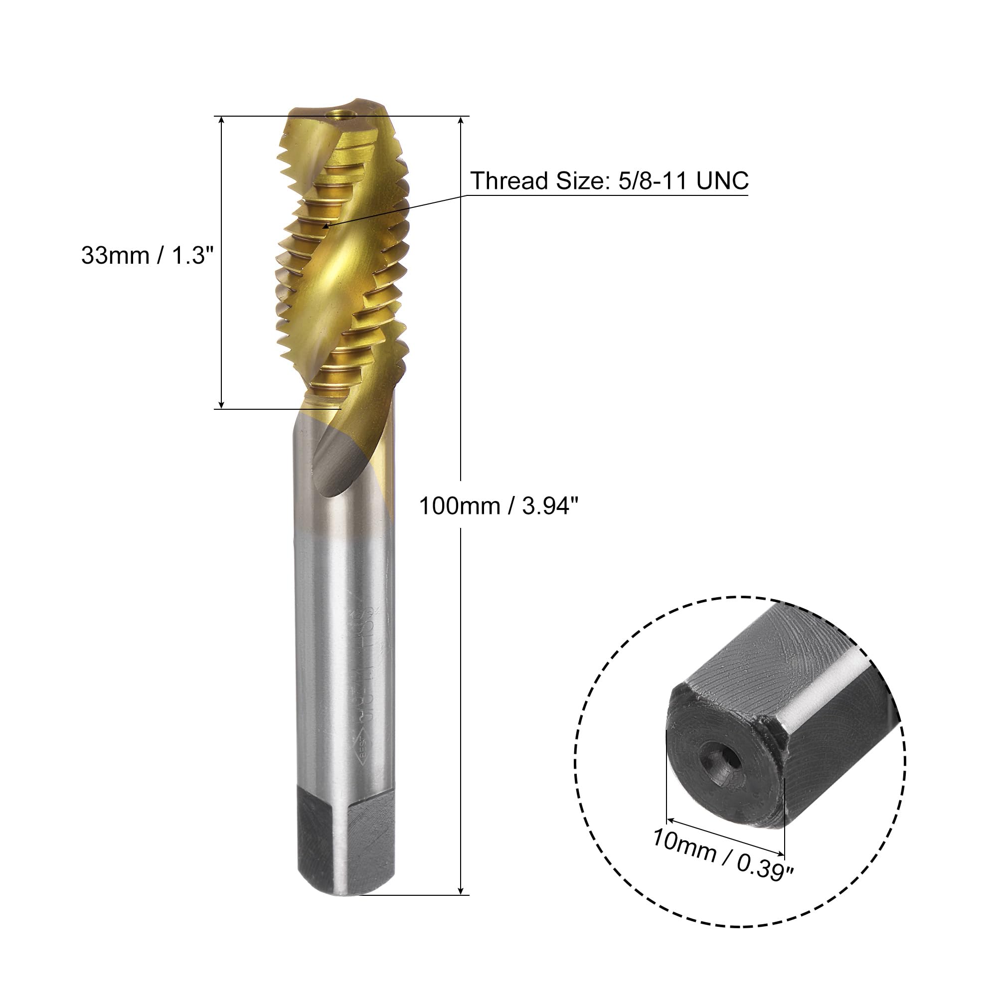 QUARKZMAN 8pcs Tarauds Métriques Spirale M5 X 0,8 H2 - Acier Rapide 6542 Nitruré Pour Machine