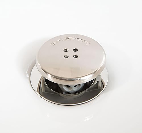 Miniatura 7 de SinkShroom Protector Revolucionario de Drenaje para Lavabo de Baño Atrapapelos, Filtro, Capturador, Edición Níquel