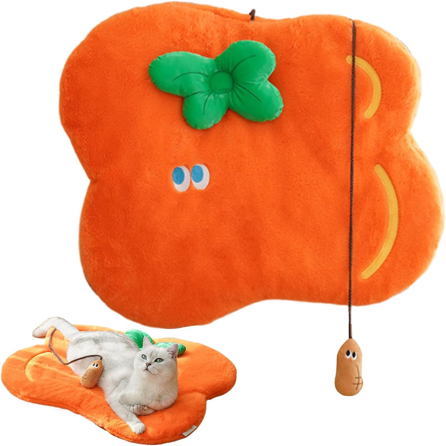 Cat Pads Sleeping - Orange Floor Mat,Washable Pet Bed - for Indoor Relaxation Apartment Living Room Kitchen Home Daily Rest