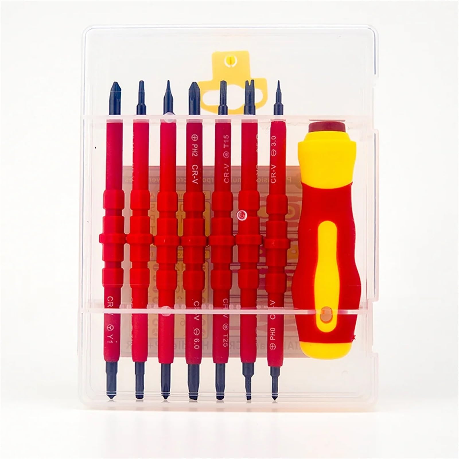 Eretyret 14Pcs Electrician's Insulated Screwdriver Set - Ergonomic Handle, Suitable For Electrical Work, Socket And Jack Screwdrivers Easy To Carry(14Pcs)