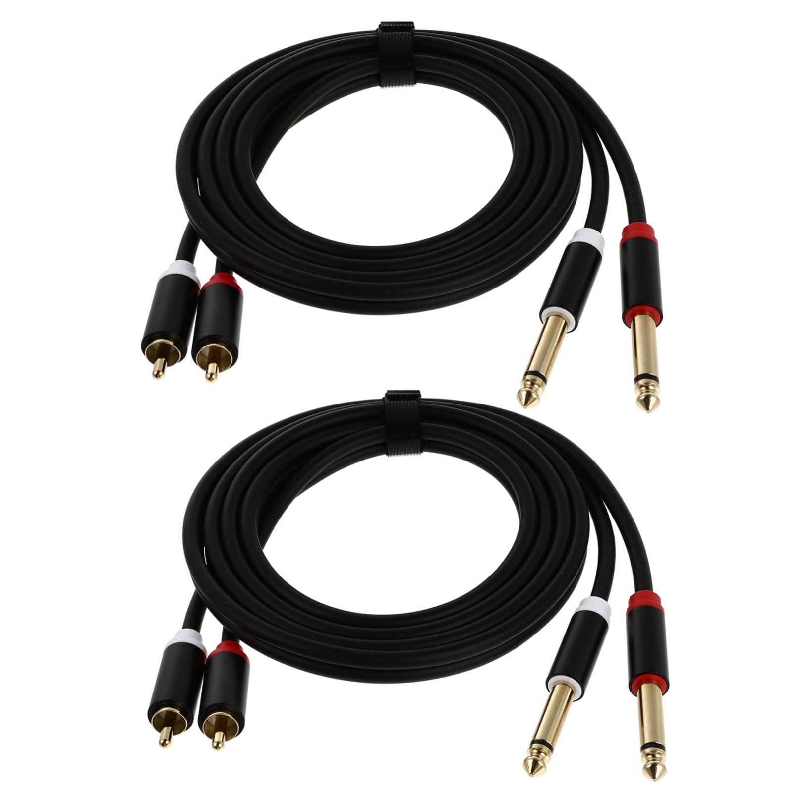 Happyyami Craftsmanship 2pcs Audio Cables .35mm Male to XLR Male Black for Power Amplifiers and Mixers