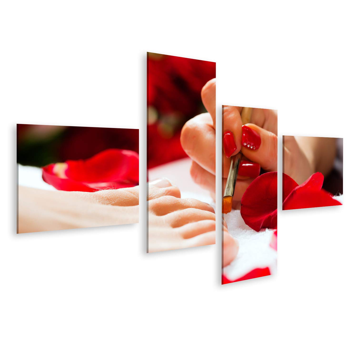 islandburner Cuadro en Lienzo Mujer Estudio De Uñas Pedicura Esmalte De Uñas Rojo