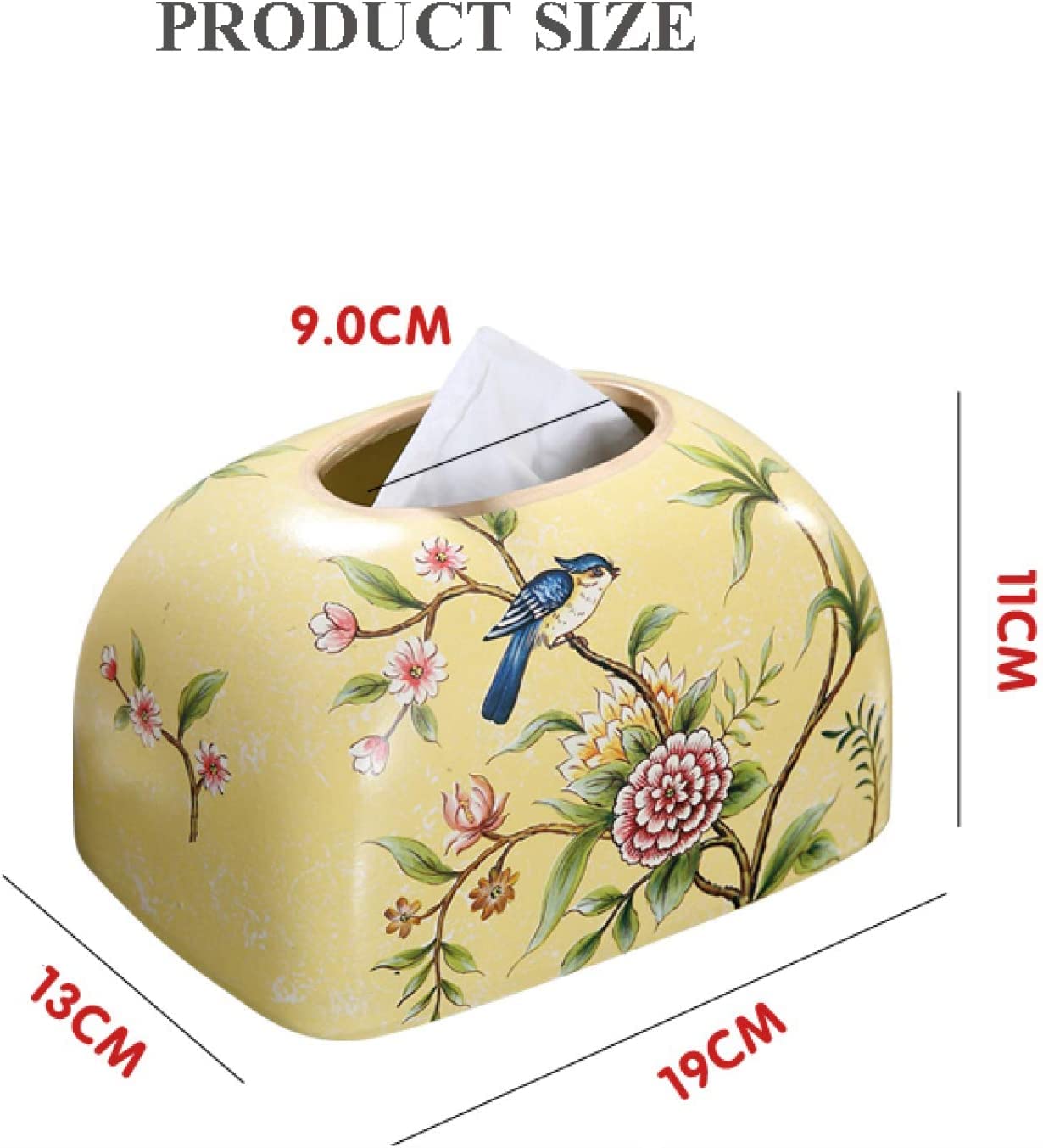 Pudełko na chusteczki, uchwyt na papier toaletowy, uchwyt na ręcznik papierowy Pudełko na chusteczki Dozownik chusteczek, ceramiczny uchwyt na pokrywkę Dozownik serwetek retro Chusteczki do twarzy Etu