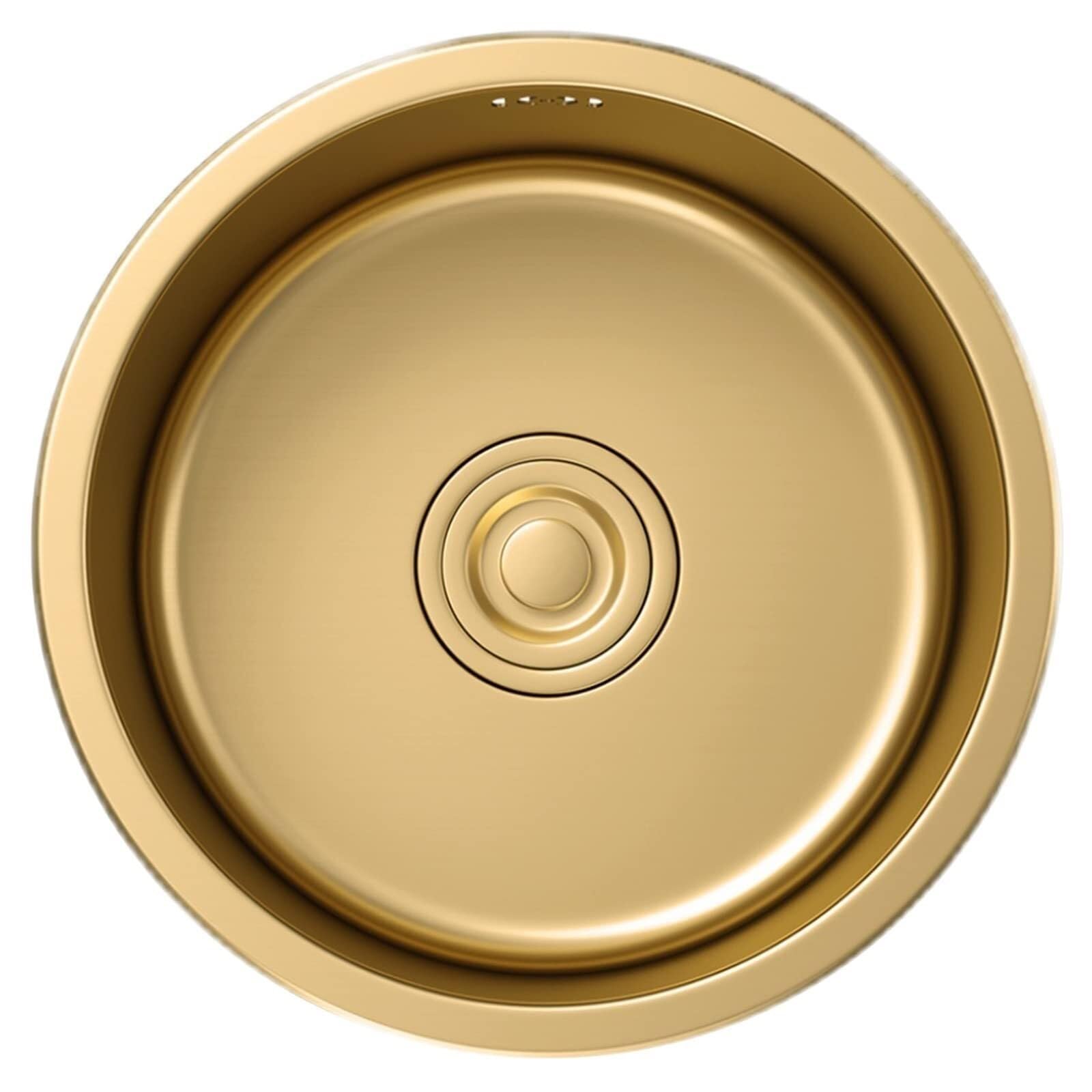 Évier de cuisine compact doré en inox idéal pour petit balcon et studio urbain