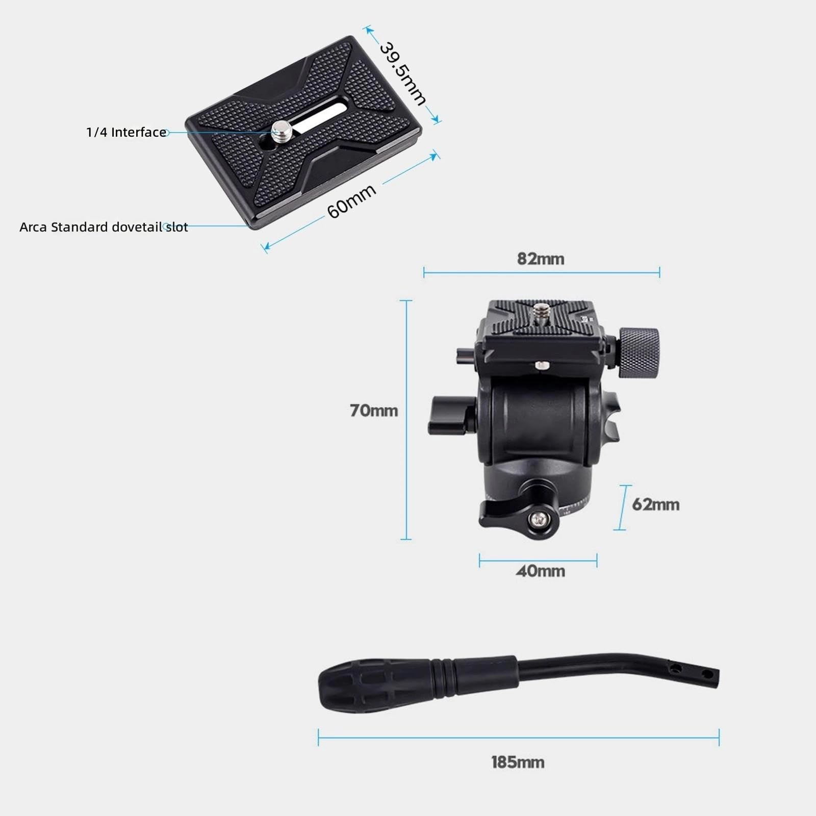 Morsetto portatile per fotocamera con testa fluida Arca