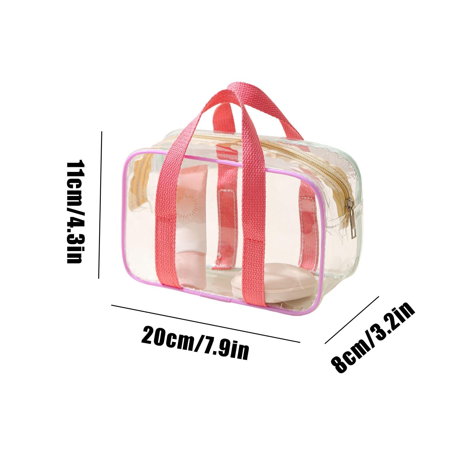 MRKU Trousse de Toilette Transparente, Pochette cosmétique de Plage Portable, Grande Trousse de Toilette résistante à l'eau