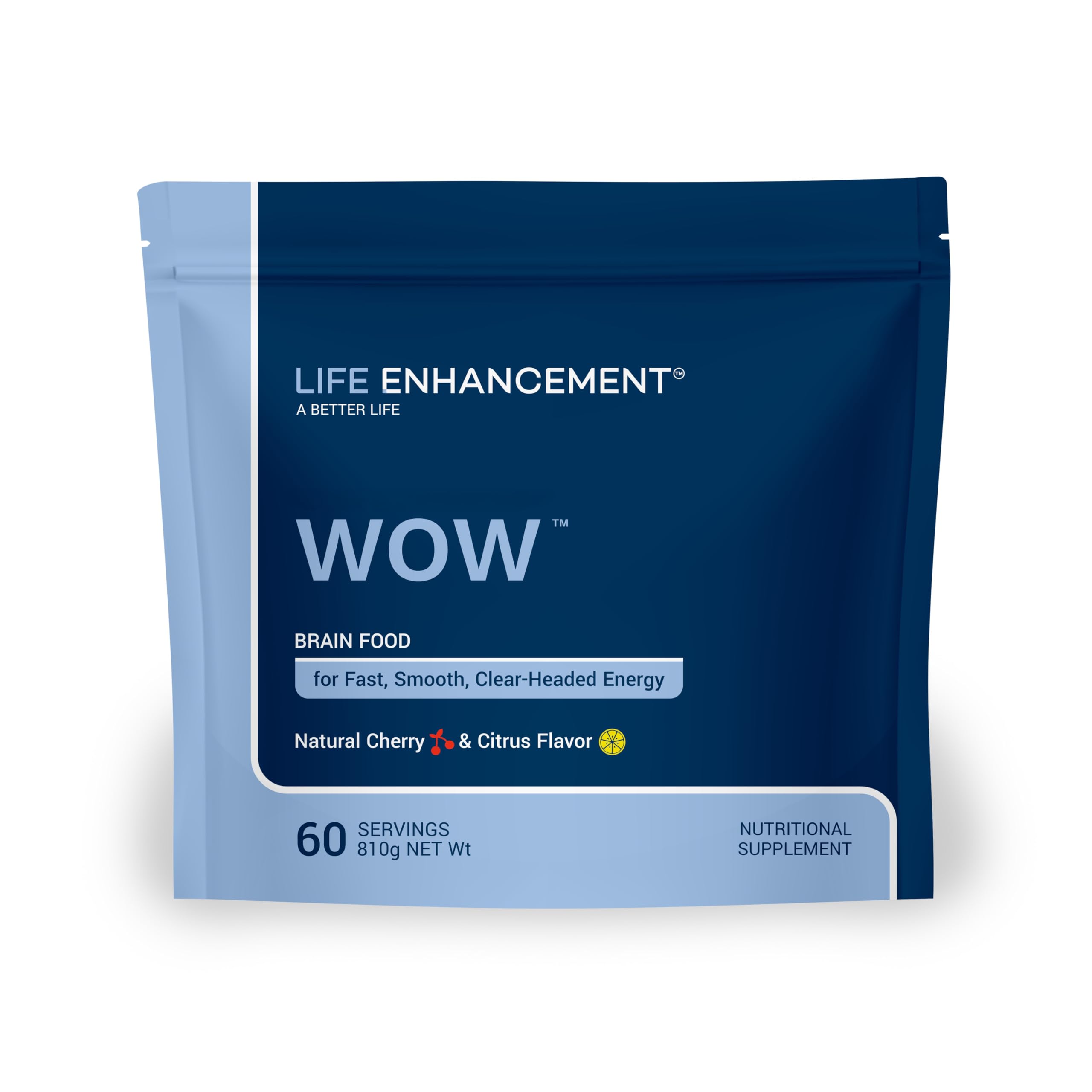 Life Enhancement Wow Drink Powder with B12, Niacin, Caffeine, Taurine, Phenylalanine, Vitamin C, & More Multivitamin - Anti Aging Powder with