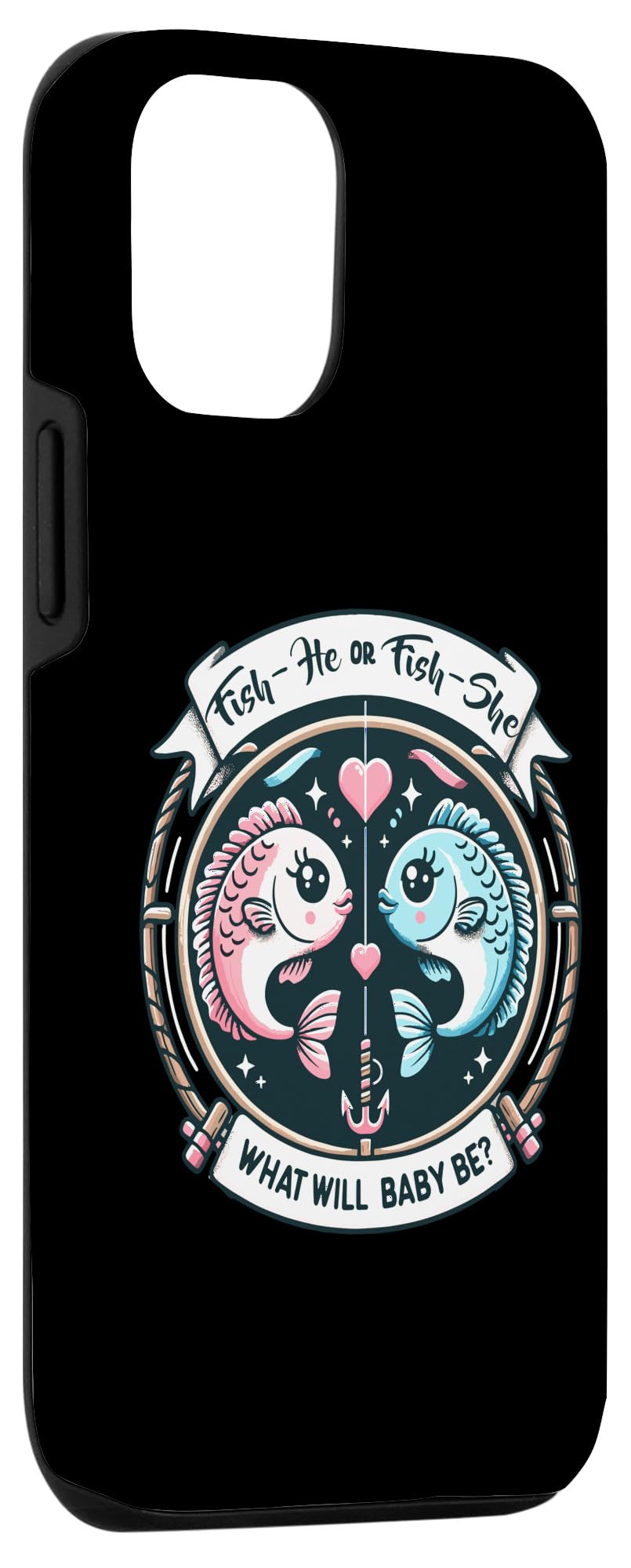 iPhone 15 Fish He or Fish She Gender Reveal Baby Shower Fishing Case - Image 3