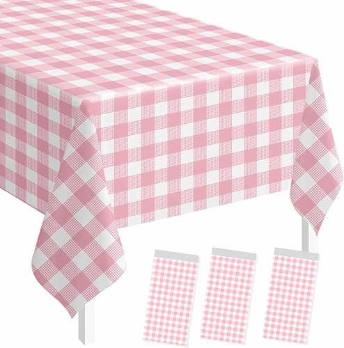 Miniatura 26 de SietDESEO Paquete de 2 manteles de plástico color rojo de 54 x 108 pulgadas, desechables de alta calidad para mesa rectangular, para bodas, baby