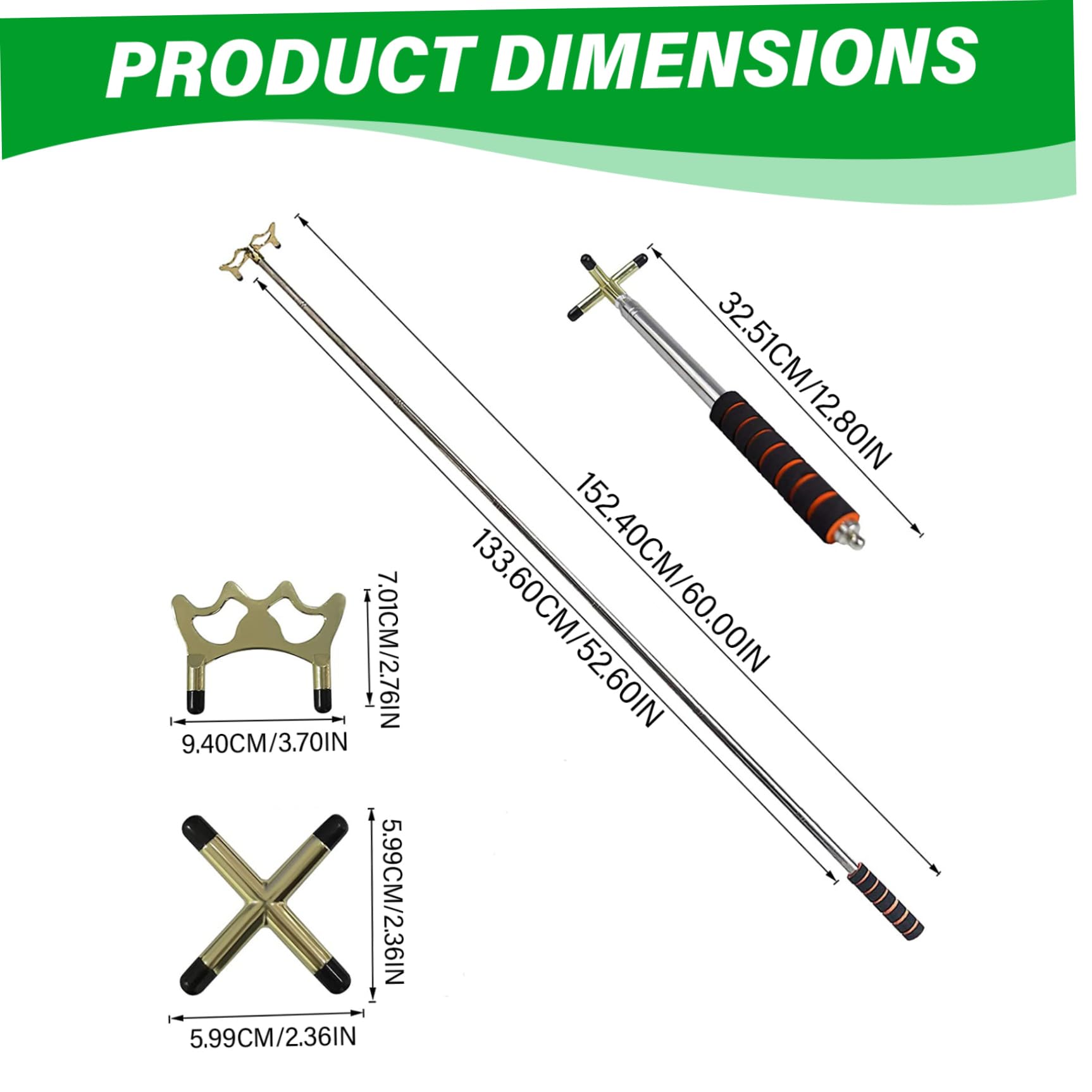 Pool Bridge Stick, rétractable Billards repère avec Une tête de Pont en Laiton pour Le Snooker, Le Jeu, la compétition