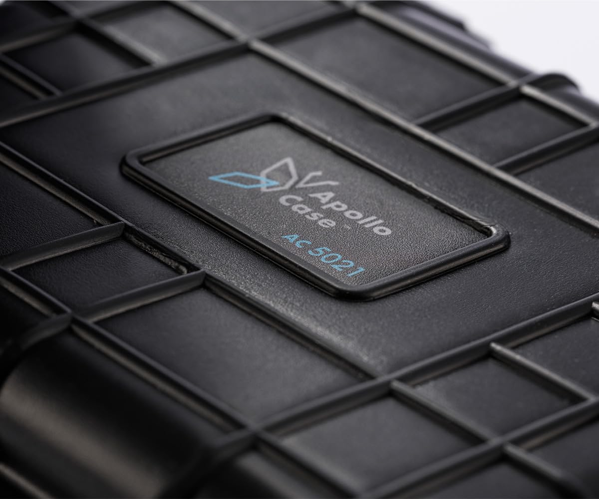 Apollo Case 5021 - Funda protectora de plástico duradero para equipos, absorbe los golpes con diseño delgado, antiarañazos y ligera, ideal para uso diario, Black, Minimalista, plástico duro,