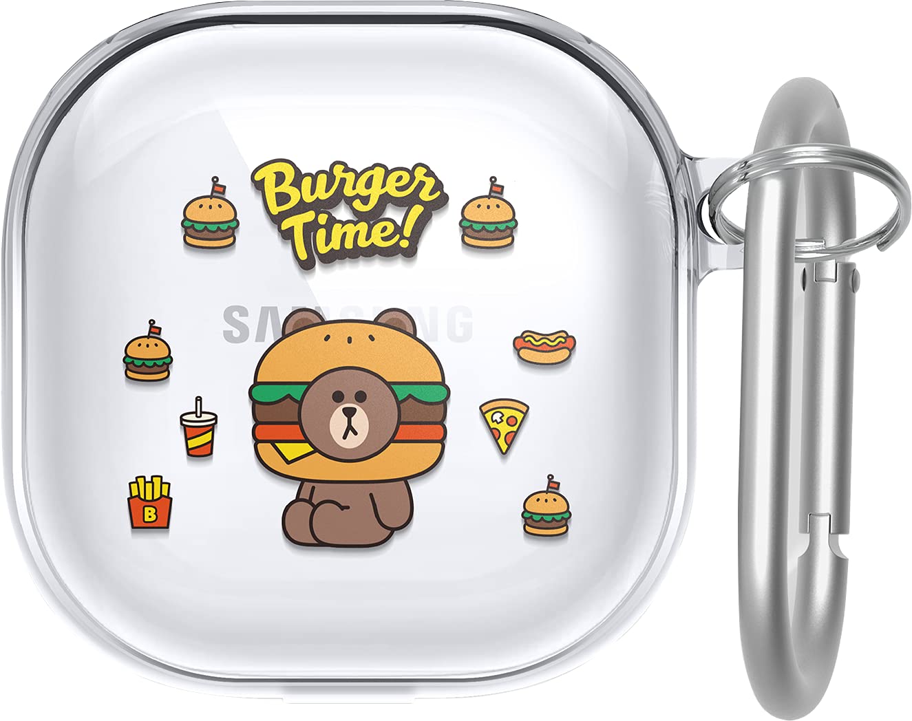 【elago】 Galaxy Buds2 Pro/Buds 2 / Buds Pro/Buds Live 対応 ケース ラインフレンズ 公式  ライセンス 商品 クリア カバー 落下防止 カラビナ 付 クリアケース [ ギャラクシーバッズ 2 プロ / ギャラクシーバッズ2 対応 ] LINE 