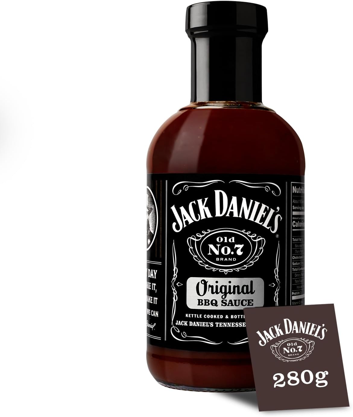 Jack Daniels Original BBQ Sauce, Gluten Free, Delicious Marinade, Barbecue Dipping Sauce, No Preservatives, 280g Barbecue Sauce Bottle (Small Version)