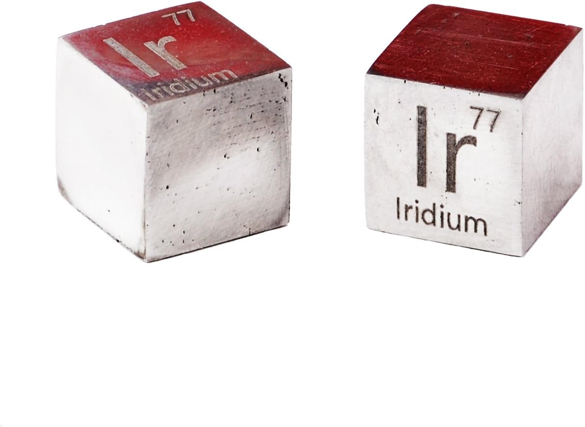 Iridium Metal 10mm Density Cube 99.9% Pure for Element Collection