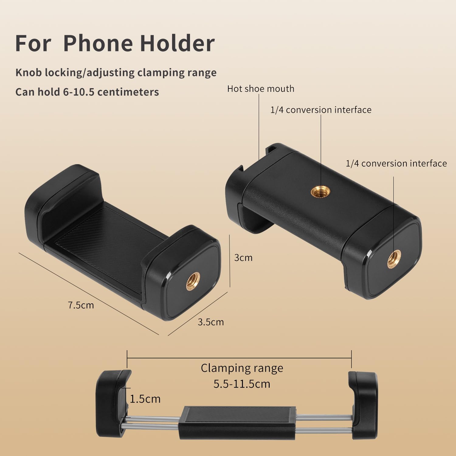 Supporto regolabile per cellulare, supporto da scrivania, montaggio a parete e staffa di montaggio a soffitto per telefono e altri smartphone (base in metallo+bracci da 82 cm+clip per