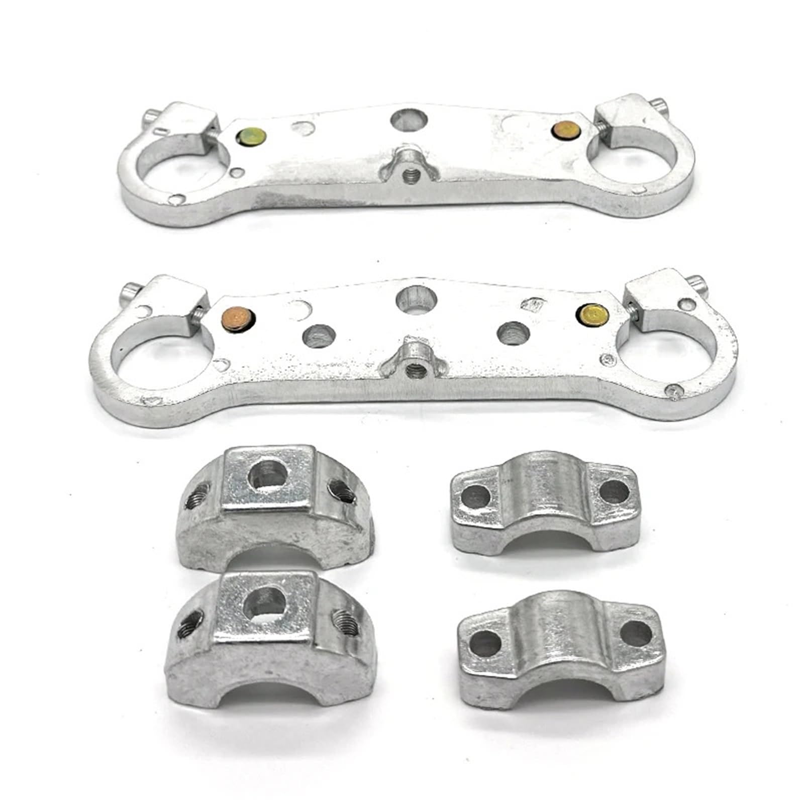 Łączniki zawieszenia Amortyzator przedniego widelca motocykla górna dolna płyta łącząca pasuje do 47cc 49cc Moto Pocket Dirt pitbike(Silver)