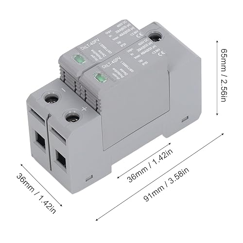 Miniatura 2 de 2P PV Protector DC 600V Pararrayos fotovoltaico Sobretensión 20KA a 40KA