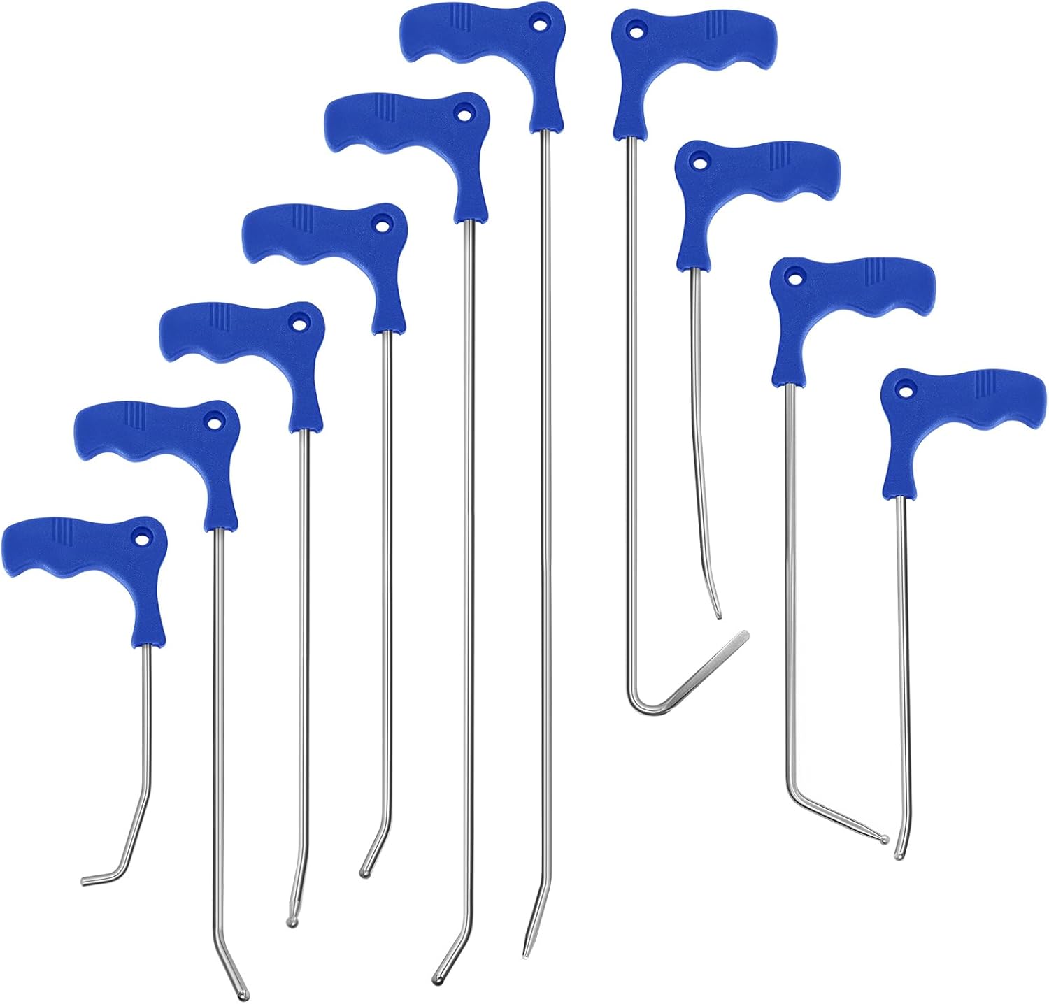 LadyRosian Paintless Dent Repair kit Car-Body Dent Removal Tools Repair Rods Set for Door Dings Hail Damage (10 Pcs)